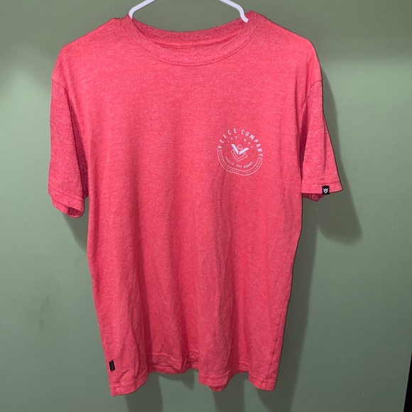 Salmon Orange Large Veece Short-Sleeve Shirt - Picture 1 of 2